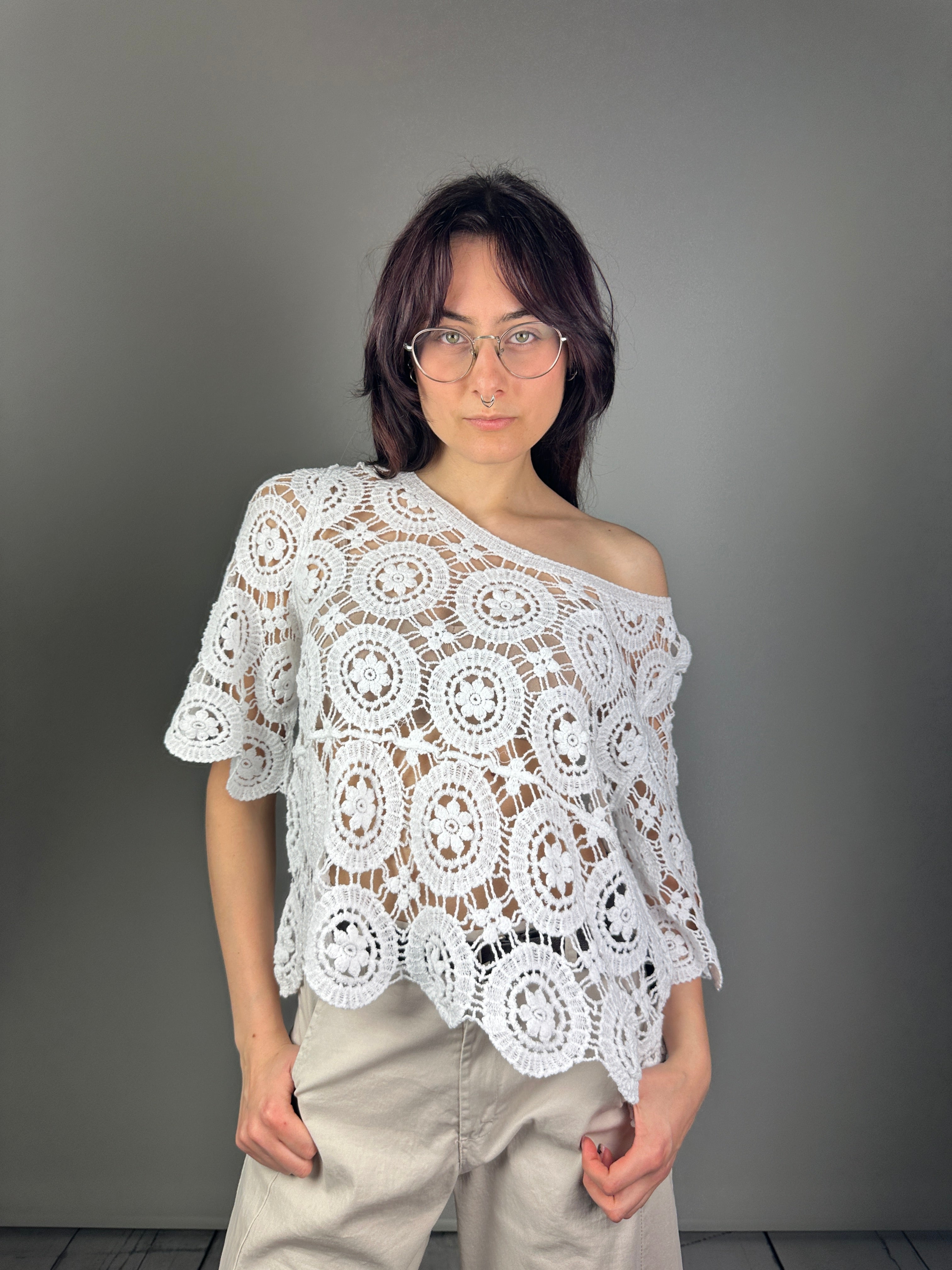 MAGLIA MACRAME' FIORE