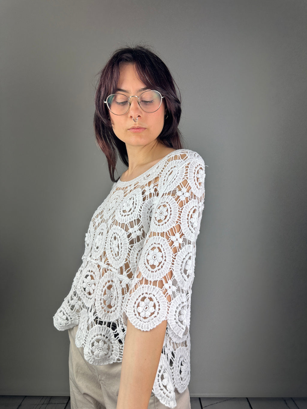 MAGLIA MACRAME' FIORE