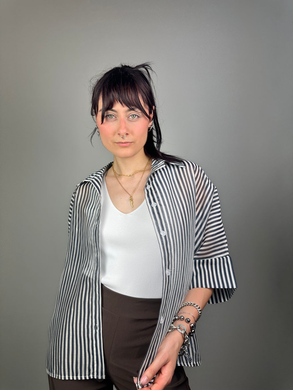 CAMICIA TENCEL BASTONCINO