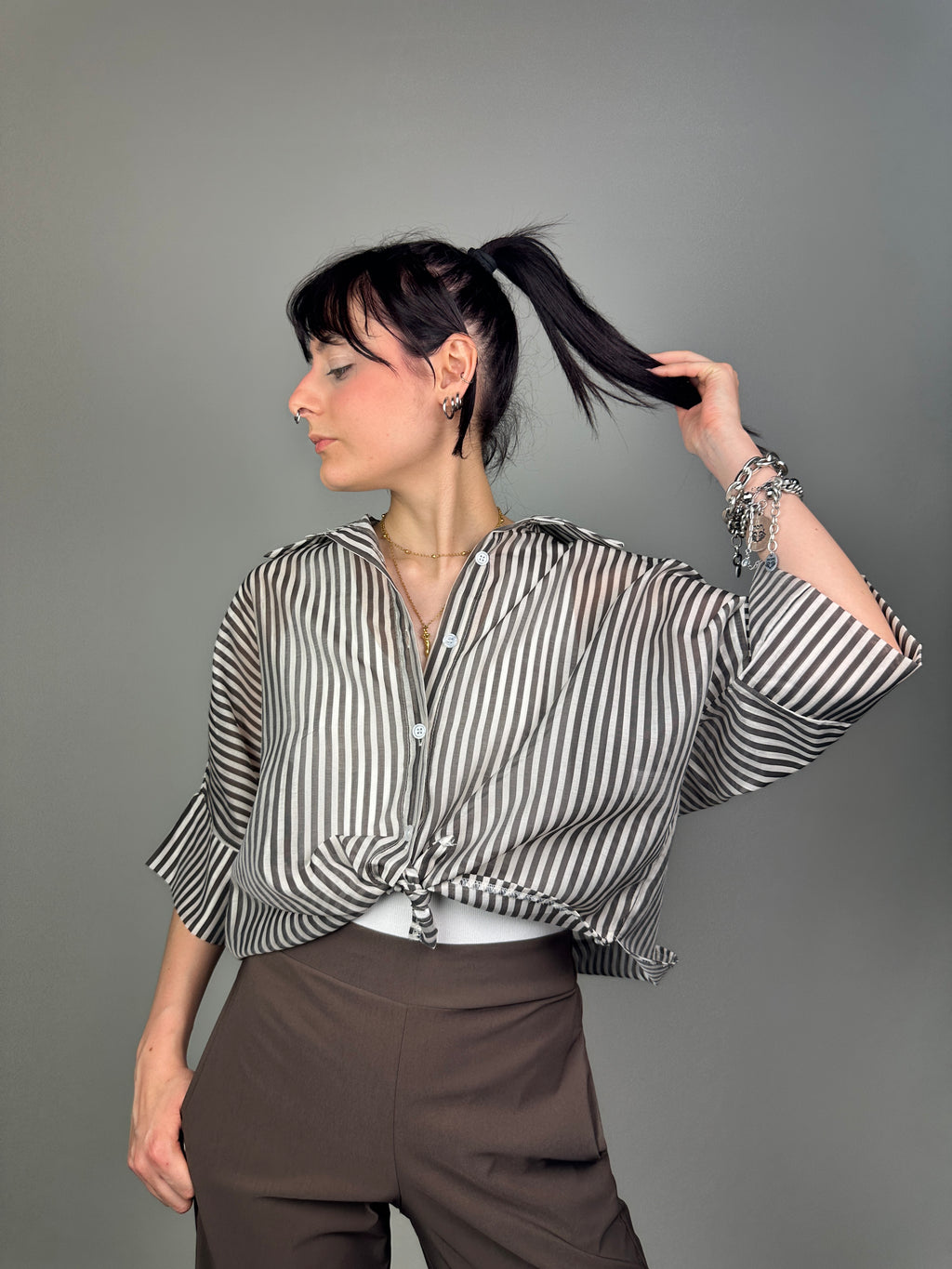CAMICIA TENCEL BASTONCINO