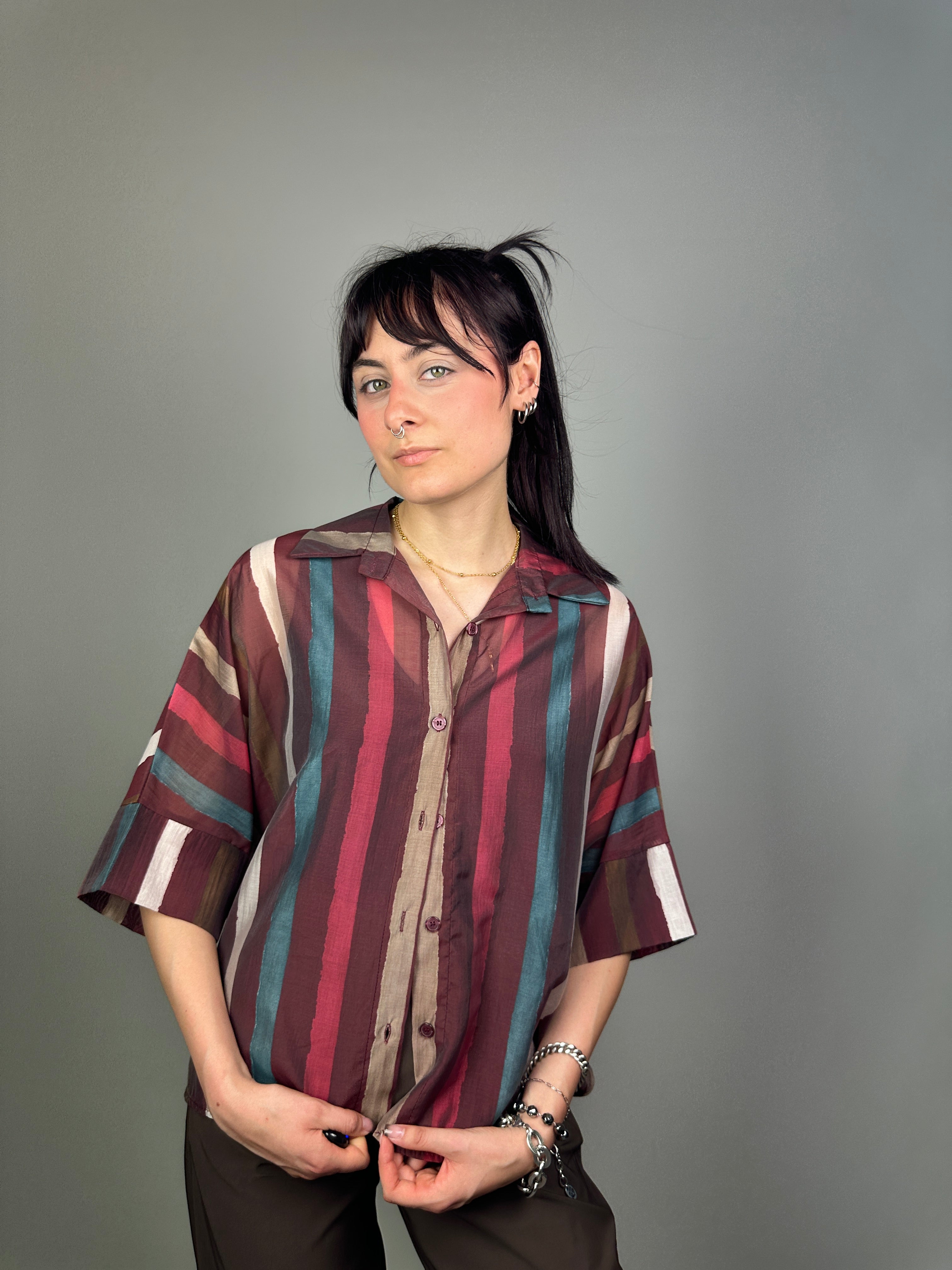 CAMICIA TENCEL MULTIRIGA