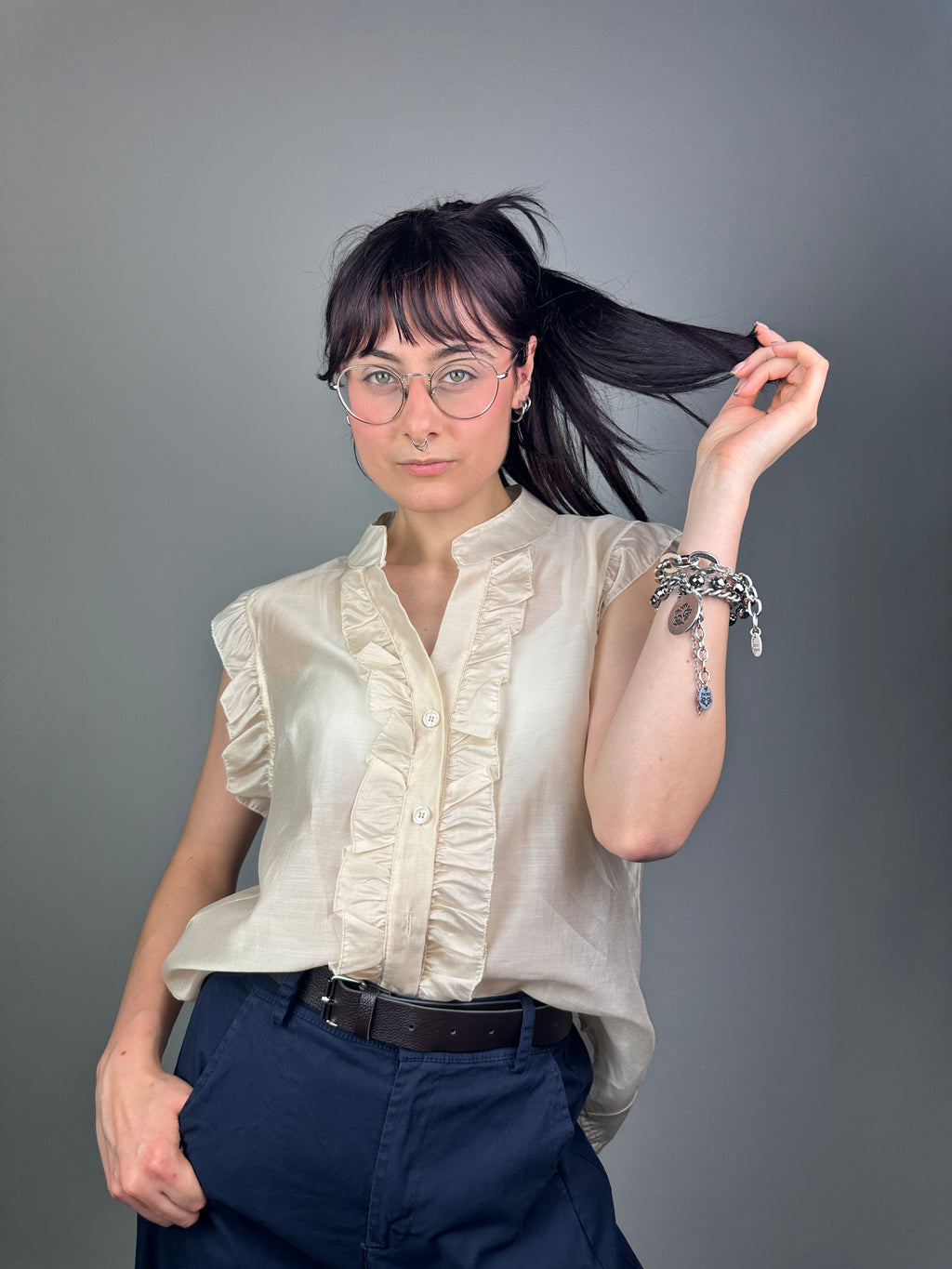 BLUSA TENCEL FRULLO