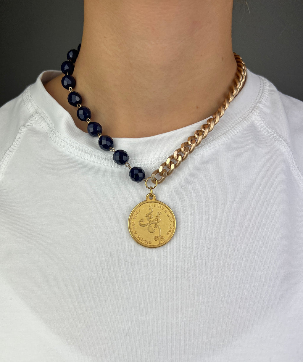 MOMI - COLLANA FRANCESCA CORTA MEDAGLIA