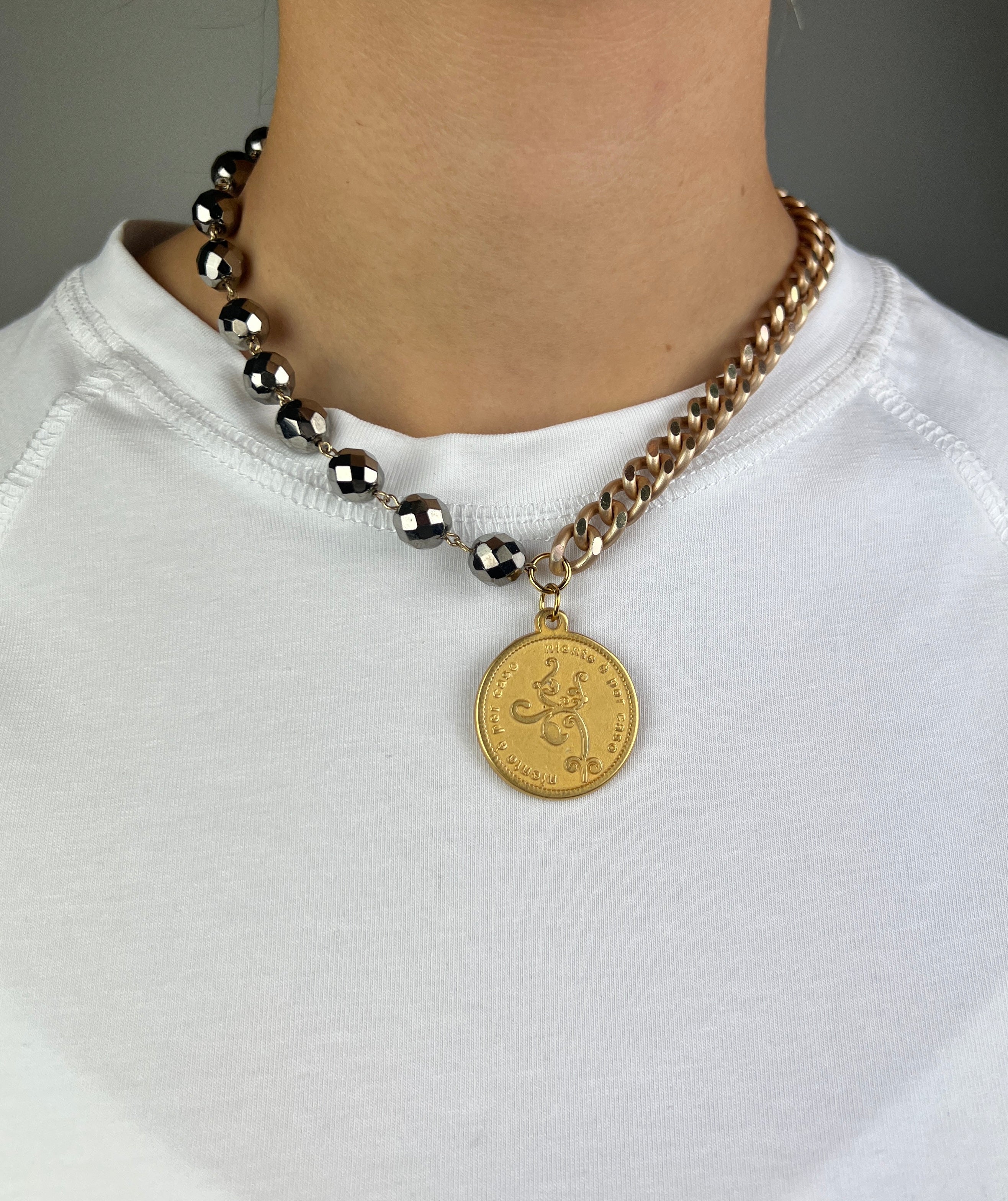 MOMI - COLLANA FRANCESCA CORTA MEDAGLIA