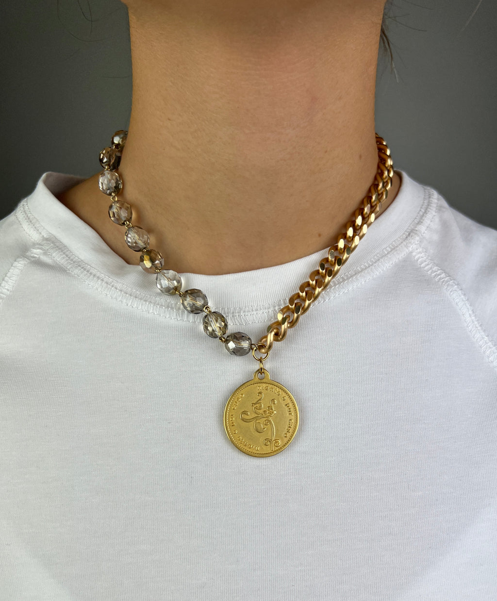 MOMI - COLLANA FRANCESCA CORTA MEDAGLIA