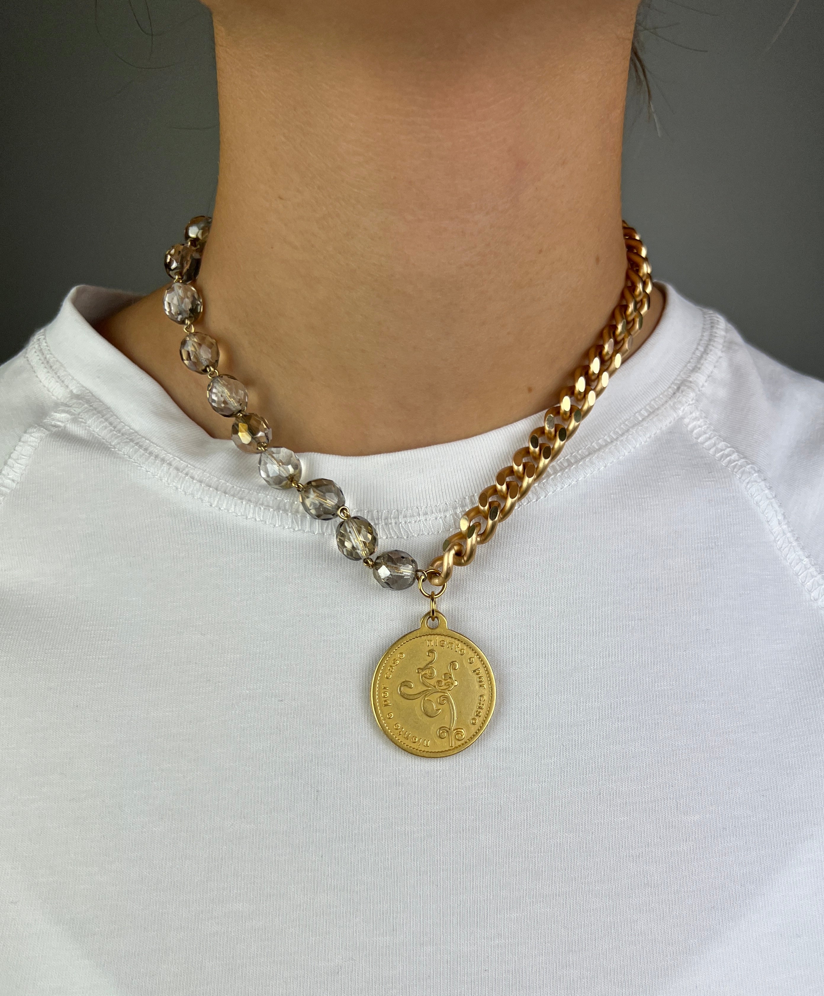 MOMI - COLLANA FRANCESCA CORTA MEDAGLIA