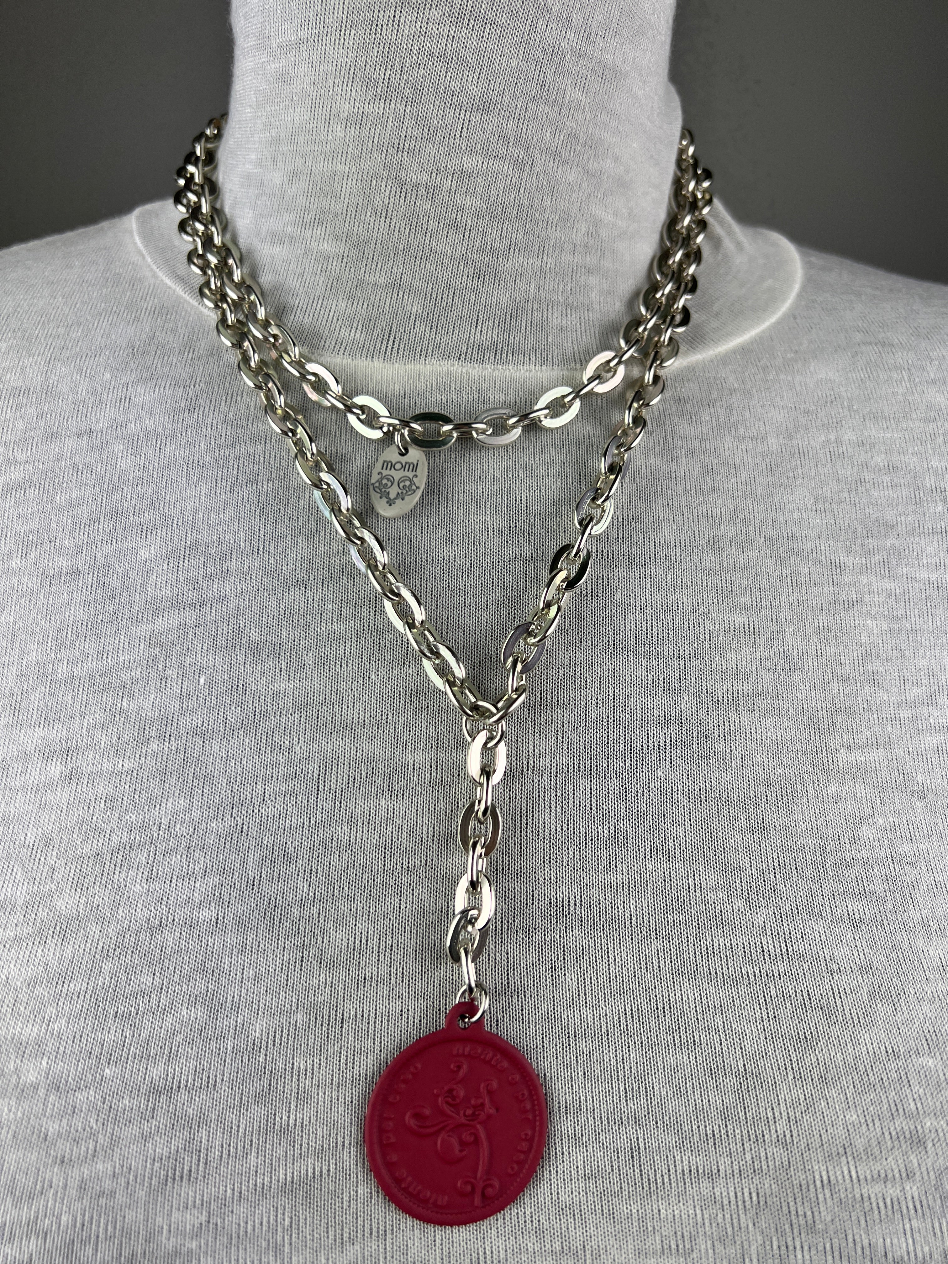 MOMI - COLLANA LUNGA MEDAGLIA TOUCH
