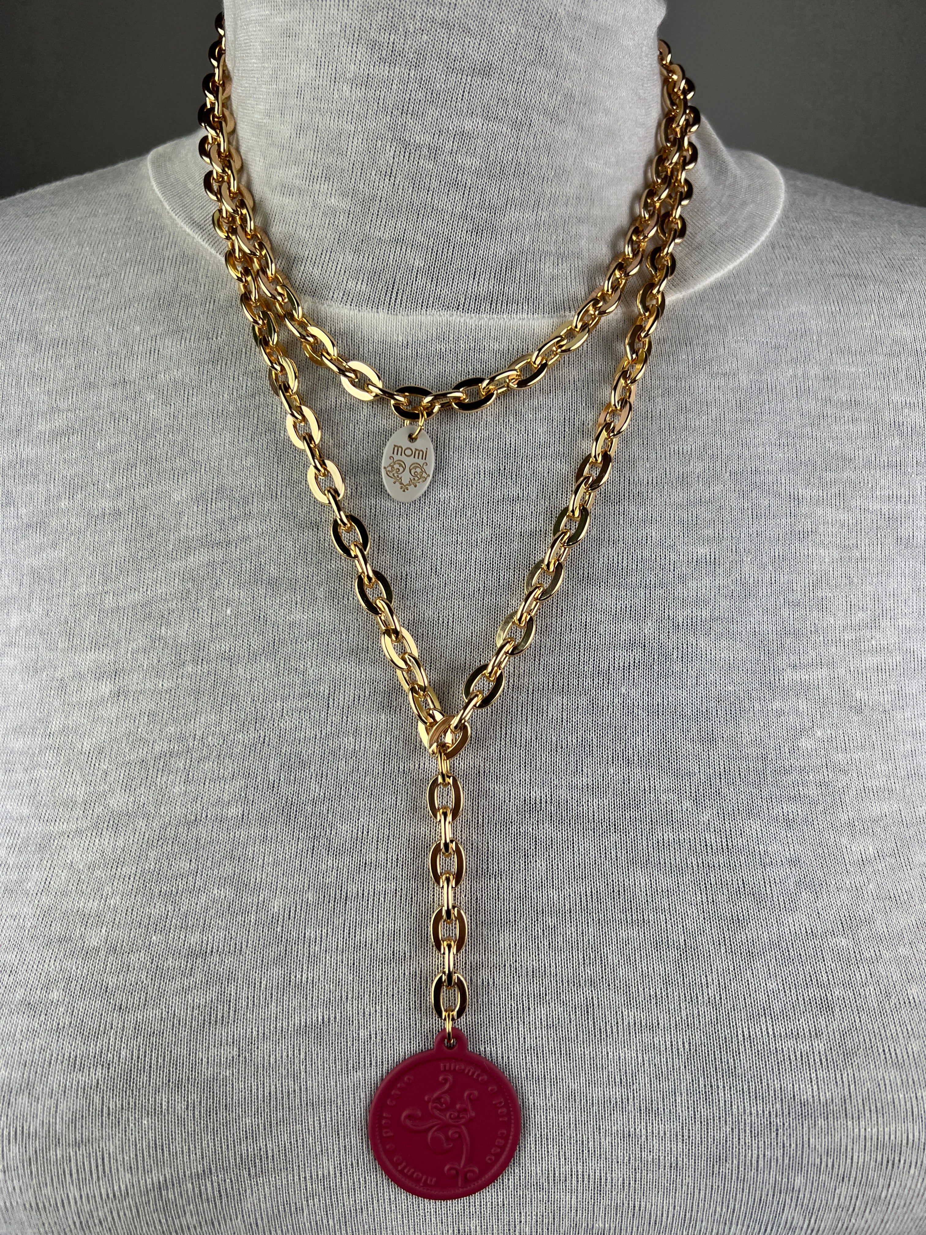 MOMI - COLLANA LUNGA MEDAGLIA TOUCH